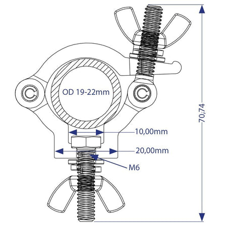 Triton Blue SA 1922 60 S - Abrazadera de aluminio para tubos 19-22 mm