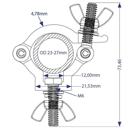 Triton Blue SA 2327 60 S - Abrazadera de aluminio 23-27 mm