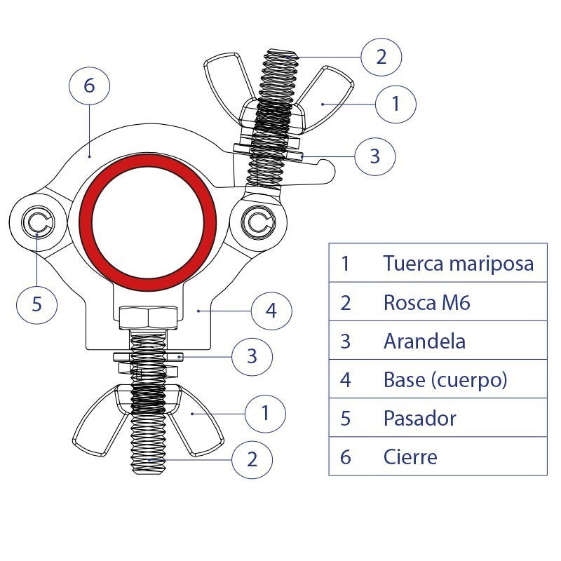 Triton Blue SA 2327 60 S - Abrazadera de aluminio 23-27 mm