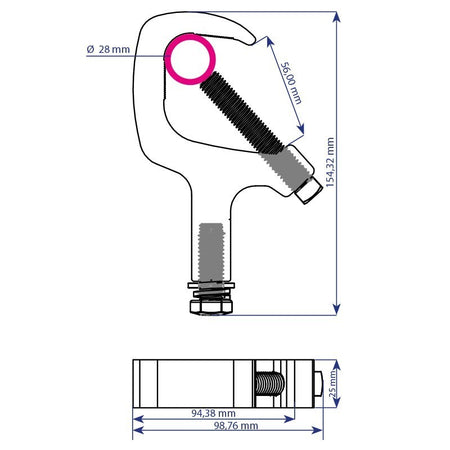 Triton Blue SA 3252 - Garra negra de aluminio para tubos