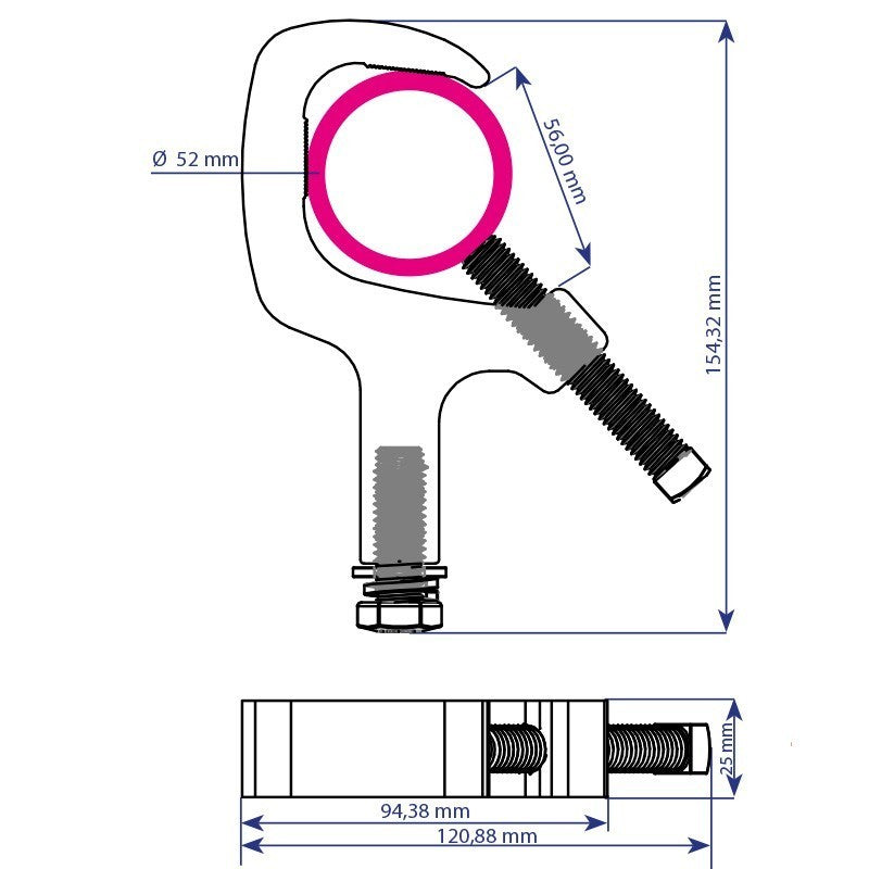 Triton Blue SA 3252 - Garra negra de aluminio para tubos