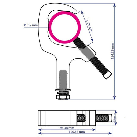 Triton Blue SA 3252 - Garra negra de aluminio para tubos