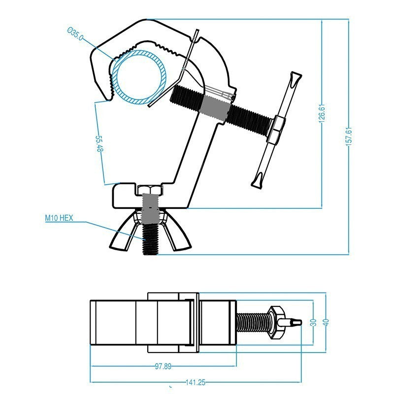 Triton Blue SA 4852 150 BK - Garra Negra de Aluminio