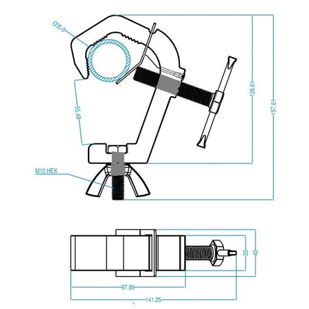 Triton Blue SA 4852 150 BK - Garra Negra de Aluminio