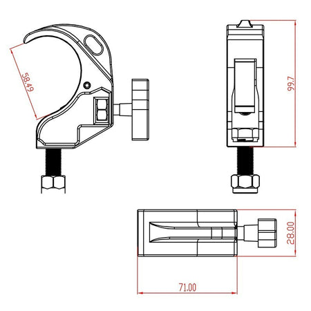 Triton Blue SA 4852 20 S - Garra de aluminio profesional