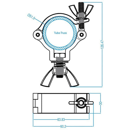 Triton Blue SA 4852 75 S - Abrazadera Truss 48 a 52 mm
