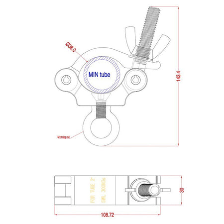 Triton Blue SAE 3853 300 S - Abrazadera para tubos con ojal