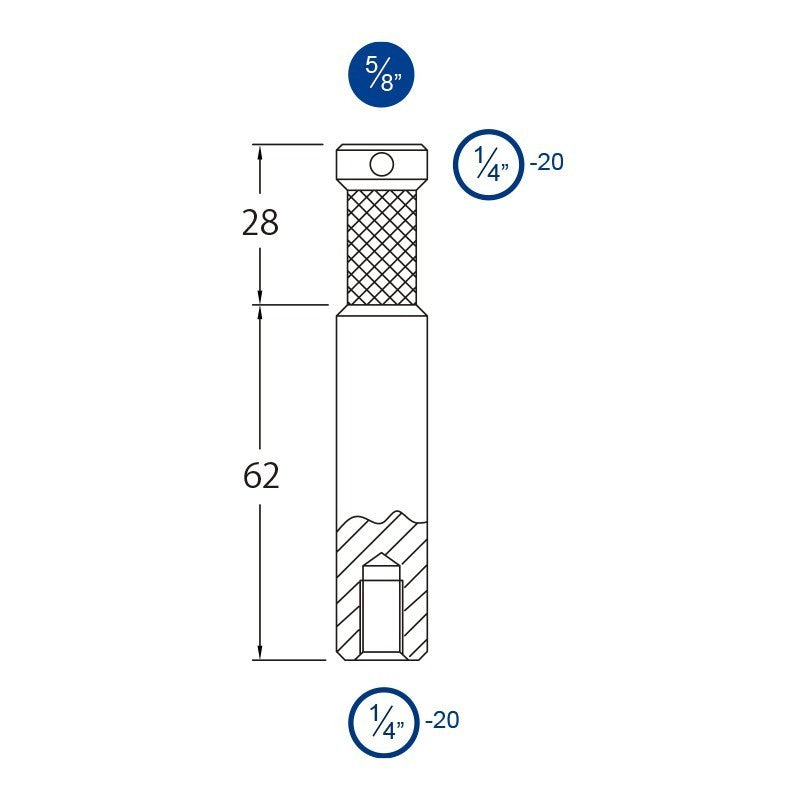 Triton Blue SP10 - Adaptador Spigot de aluminio 1/4
