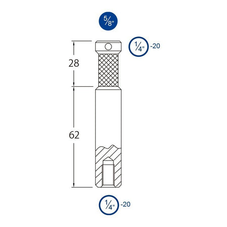 Triton Blue SP10 - Adaptador Spigot de aluminio 1/4