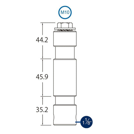 Triton Blue SP14 - Adaptador Spigot Acero Rosca Hembra M10