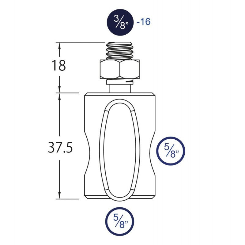 Triton Blue SP15 - Adaptador Spigot de Acero con Rosca 3/8"