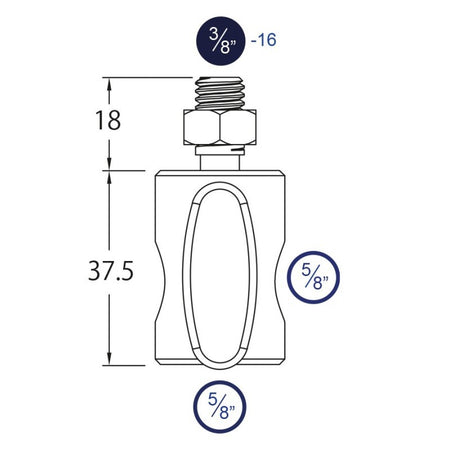 Triton Blue SP15 - Adaptador Spigot de Acero con Rosca 3/8"