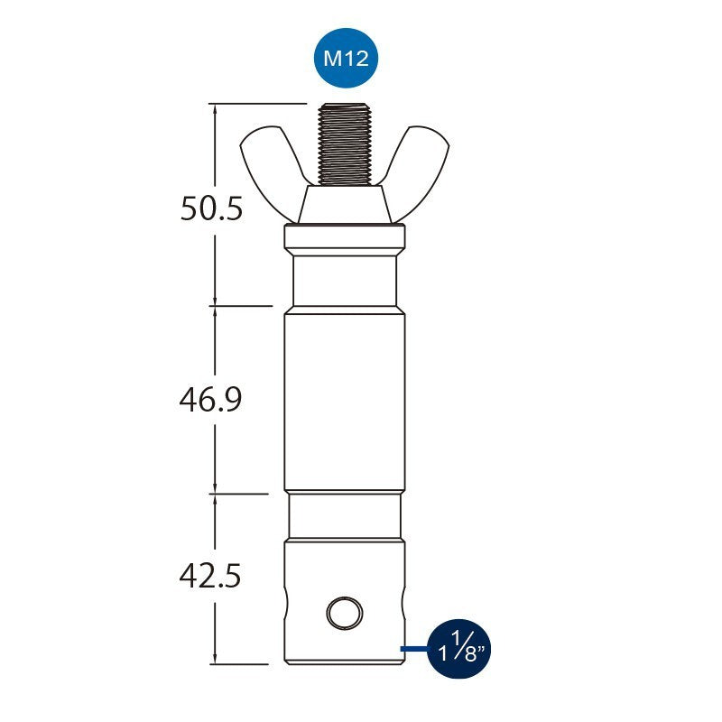 Triton Blue SP18 - Adaptador Spigot de Acero con Rosca M12