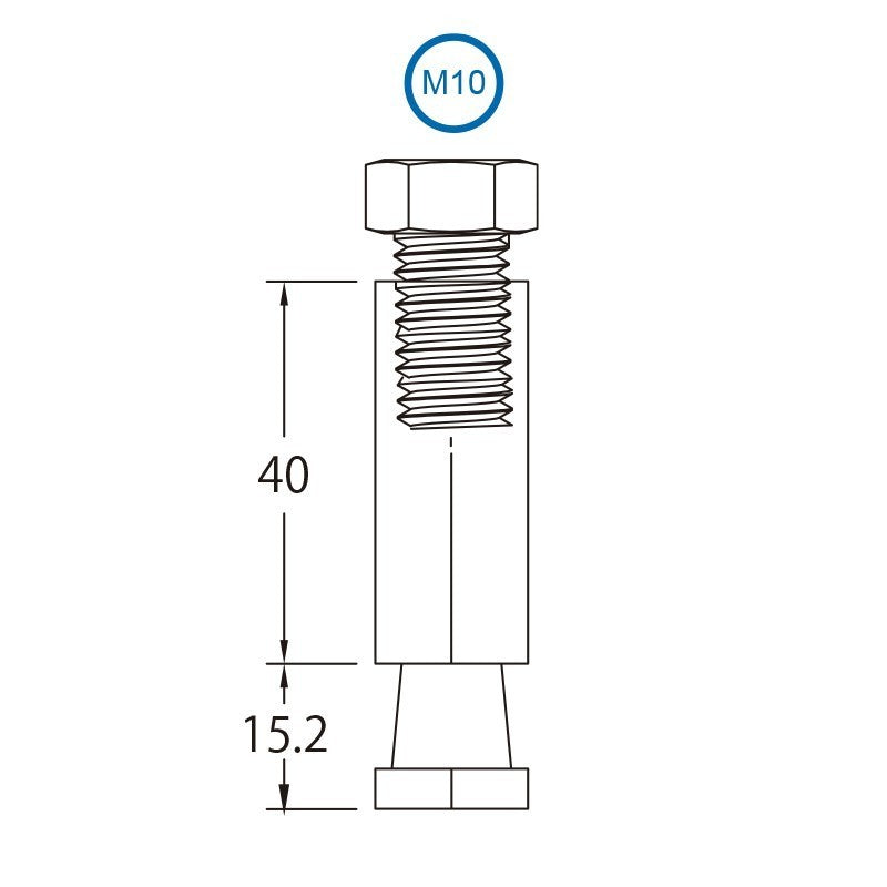 Triton Blue SP3 - Adaptador Spigot de Acero con Rosca Hembra M10