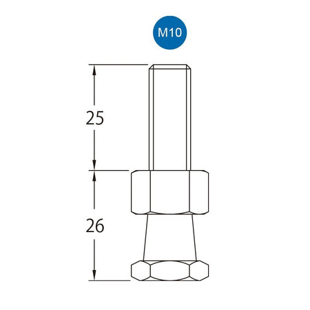Triton Blue SP6 - Adaptador Spigot de Acero con Rosca M10