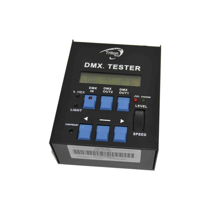 Triton Blue TR-TESTER - Tester DMX 512 portátil con pantalla LCD y batería recargable