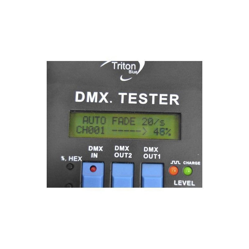 Triton Blue TR-TESTER - Tester DMX 512 portátil con pantalla LCD y batería recargable