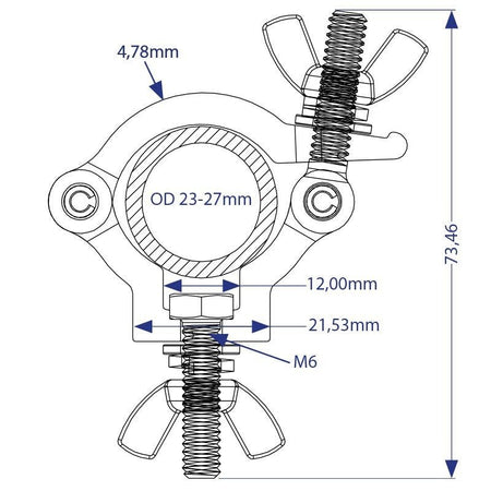 Triton Blue Abrazadera de Aluminio 23-27 mm para Truss - Carga 60 kg - Tempo Shop