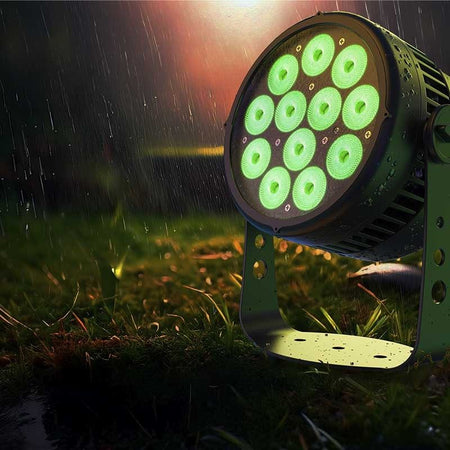 Triton Blue Aqua 120 IP65 - PAR LED 12 × 10 W RGBWA+UV (6 en 1) con óptica 25°, RDM y conectores IP65 REAN/Neutrik - Tempo Sh