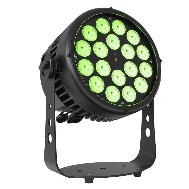 Triton Blue Aqua 180 IP65 - PAR LED 18 × 10 W RGBWA+UV (6 en 1) con óptica 45°, RDM y conectores IP65 profesionales - Tempo S
