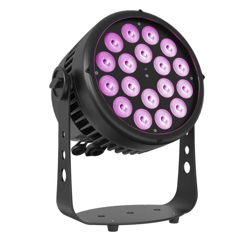 Triton Blue Aqua 180 IP65 - PAR LED 18 × 10 W RGBWA+UV (6 en 1) con óptica 45°, RDM y conectores IP65 profesionales - Tempo S