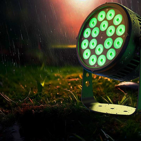 Triton Blue Aqua 180 IP65 - PAR LED 18 × 10 W RGBWA+UV (6 en 1) con óptica 45°, RDM y conectores IP65 profesionales - Tempo S