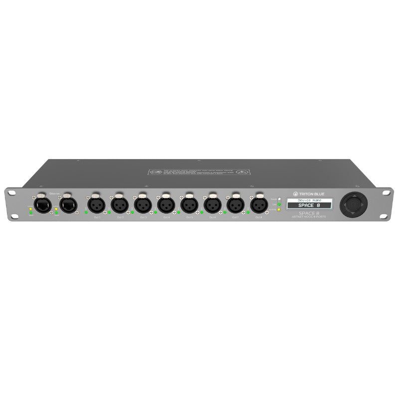 Triton Blue ARTNET-DMX-MK2 (Space 8 MK2) - Nodo Art-Net/sACN a DMX de 8 universos en rack 19” (1U) - Tempo Shop