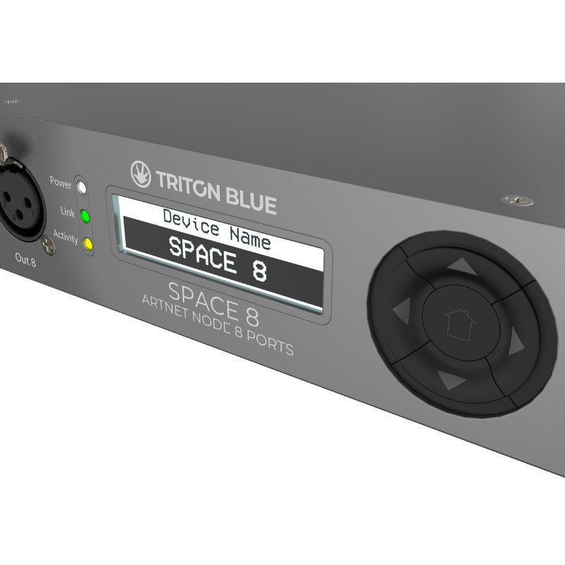 Triton Blue ARTNET-DMX-MK2 (Space 8 MK2) - Nodo Art-Net/sACN a DMX de 8 universos en rack 19” (1U) - Tempo Shop