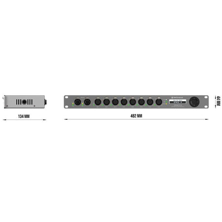 Triton Blue ARTNET-DMX-MK2 (Space 8 MK2) - Nodo Art-Net/sACN a DMX de 8 universos en rack 19” (1U) - Tempo Shop