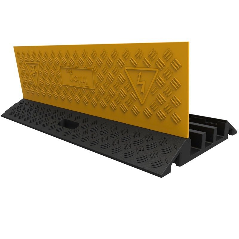 Triton Blue CB3 - Pasacables de 3 canales 900 × 500 × 70 mm con tapa amarilla de alta visibilidad - Tempo Shop