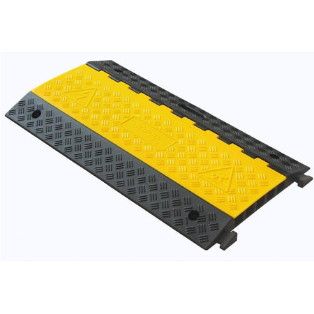 Triton Blue CB5 – Pasacables/Protector de cables 5 canales (900 × 500 × 50 mm) con tapa amarilla de alta visibilidad - Tempo