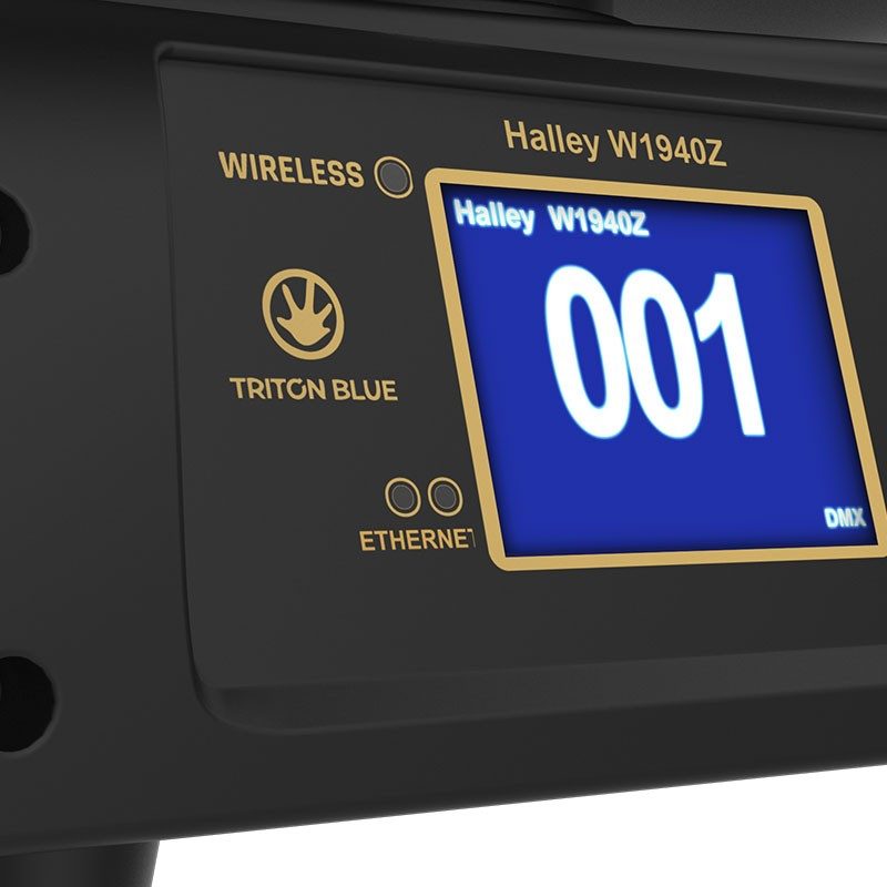 Triton Blue HALLEY W1940Z - Cabeza móvil wash 19×40 W OSRAM RGBW con zoom 4°–54°, control por píxel y DMX/RDM/Art-Net - Tempo