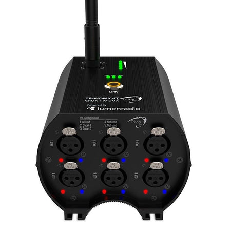 Triton Blue LR100-SPLITTER-6 - Splitter y Receptor DMX Inalámbrico de 6 Salidas con Tecnología LumenRadio - Tempo Shop
