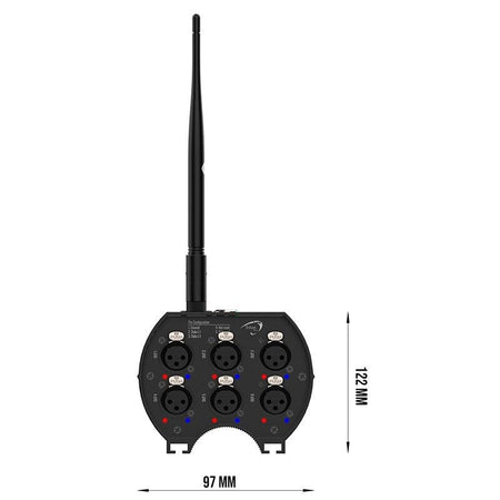 Triton Blue LR100-SPLITTER-6 - Splitter y Receptor DMX Inalámbrico de 6 Salidas con Tecnología LumenRadio - Tempo Shop