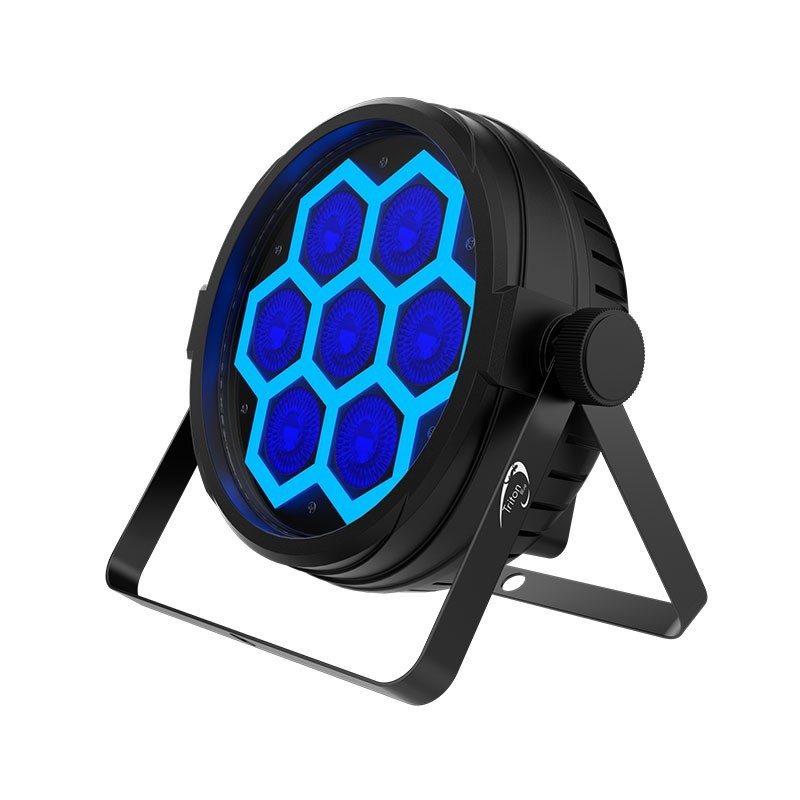 Triton Blue Q-P00712 Comet 84 Neon - PAR Wash 7×12 W RGBW + anillo “Neón” (60×0,2 W) · Haz 26° · IP20 - Tempo Shop