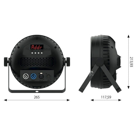 Triton Blue Q-P00712 Comet 84 Neon - PAR Wash 7×12 W RGBW + anillo “Neón” (60×0,2 W) · Haz 26° · IP20 - Tempo Shop