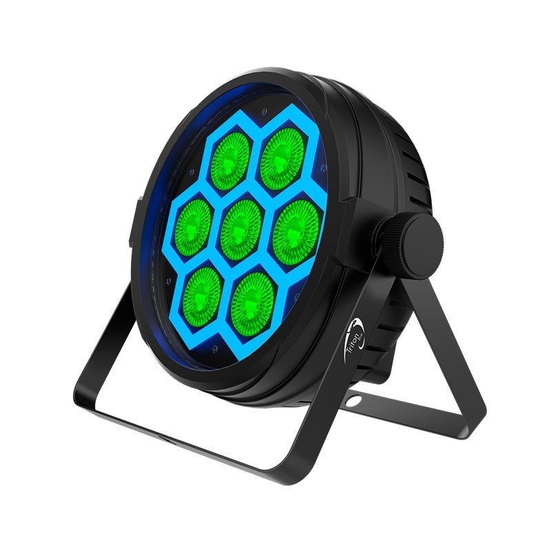 Triton Blue Q-P00712 Comet 84 Neon - PAR Wash 7×12 W RGBW + anillo “Neón” (60×0,2 W) · Haz 26° · IP20 - Tempo Shop