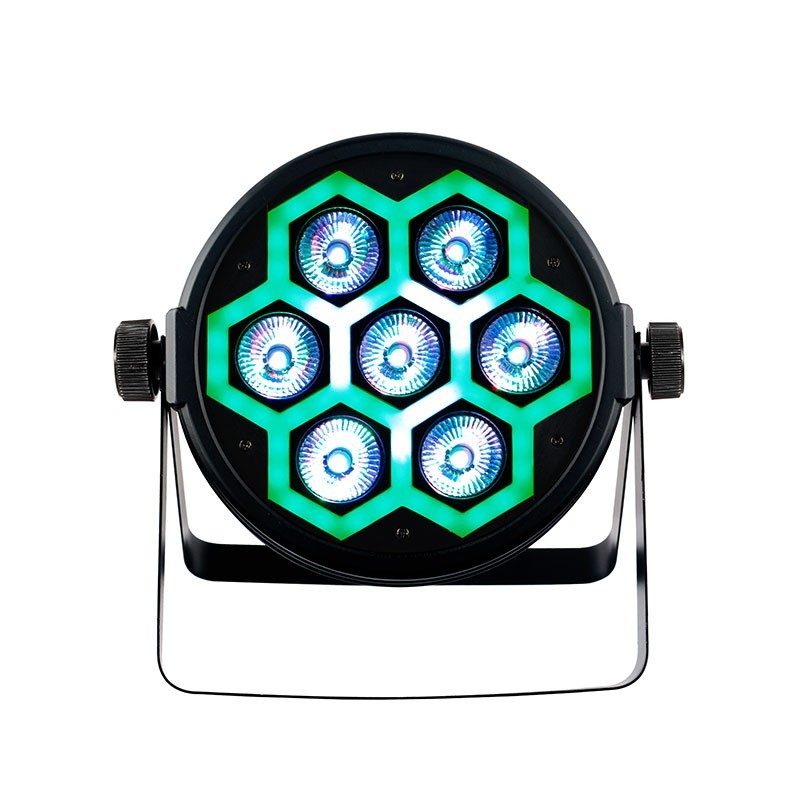Triton Blue Q-P00712 Comet 84 Neon - PAR Wash 7×12 W RGBW + anillo “Neón” (60×0,2 W) · Haz 26° · IP20 - Tempo Shop