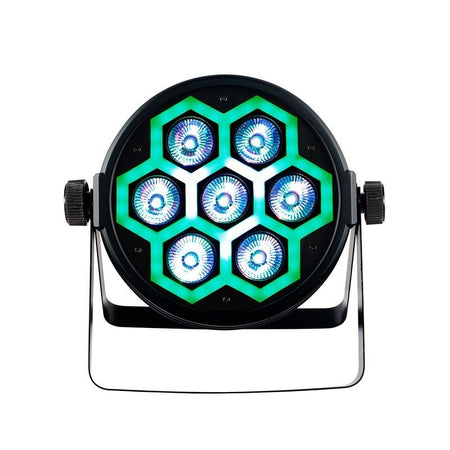 Triton Blue Q-P00712 Comet 84 Neon - PAR Wash 7×12 W RGBW + anillo “Neón” (60×0,2 W) · Haz 26° · IP20 - Tempo Shop