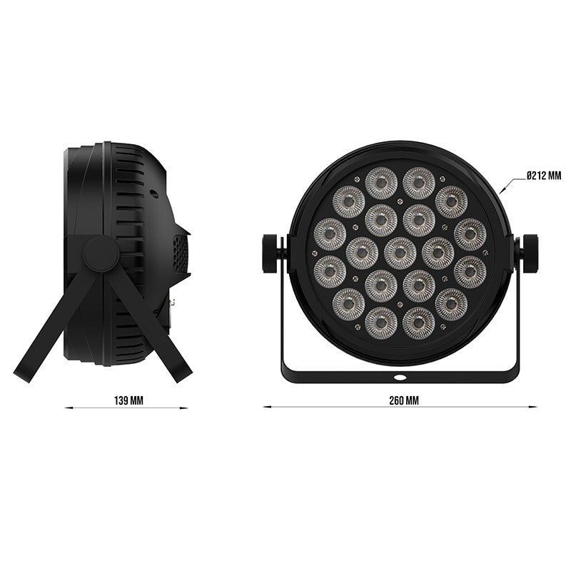 Triton Blue Q-P01912 Comet 228 - PAR LED 19×12 W RGBWA+UV (26°) con control por píxel y CCT 2.800–8.000 K - Tempo Shop