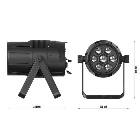 Triton Blue Q-PARIP740Z Aqua Eris 280Z - PAR PRO IP65 7×40 W RGBA con zoom motorizado 5°–40° y RDM - Tempo Shop