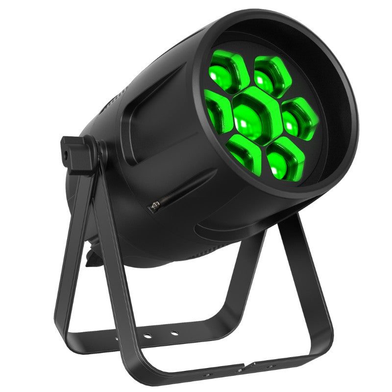 Triton Blue Q-PARIP740Z Aqua Eris 280Z - PAR PRO IP65 7×40 W RGBA con zoom motorizado 5°–40° y RDM - Tempo Shop