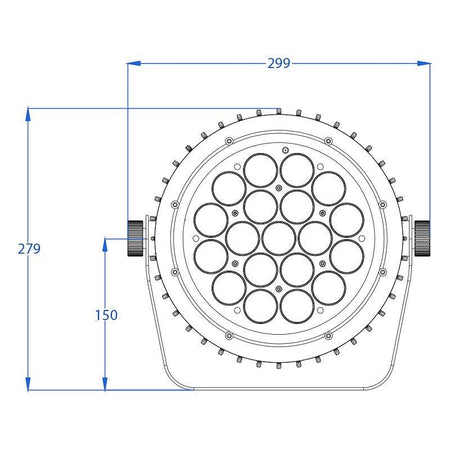 Triton Blue Q-PI1219 Aqua Meteor 228 - PAR Wash IP65 19×12 W RGBW 26° con control individual por LED - Tempo Shop