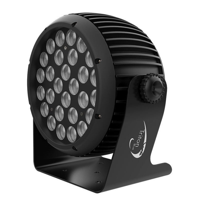 Triton Blue Q-PI1228 Aqua Meteor 336Z - PAR Wash IP65 28×12W RGBW con zoom 12°–60°, control individual de LED y conectores RE