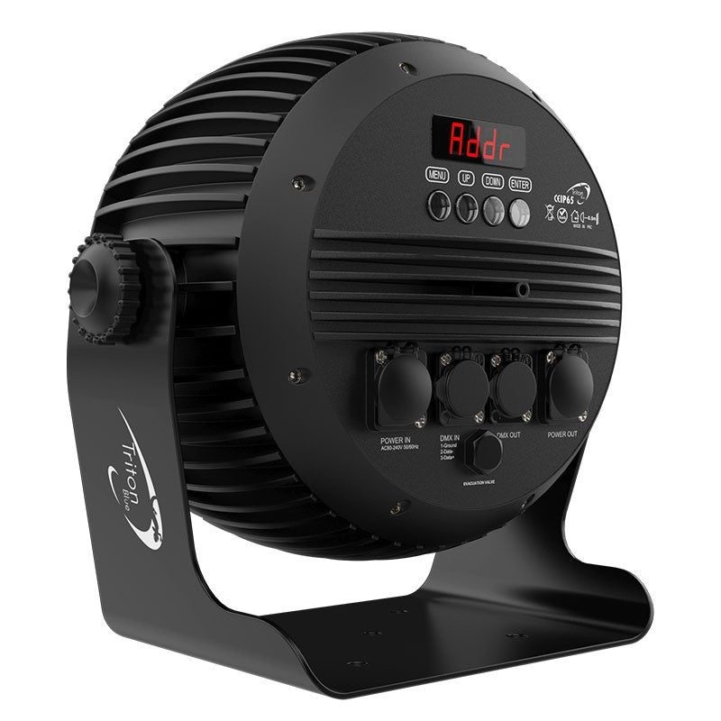 Triton Blue Q-PI1228 Aqua Meteor 336Z - PAR Wash IP65 28×12W RGBW con zoom 12°–60°, control individual de LED y conectores RE