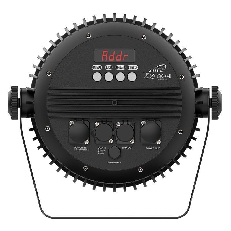 Triton Blue Q-PI1228 Aqua Meteor 336Z - PAR Wash IP65 28×12W RGBW con zoom 12°–60°, control individual de LED y conectores RE