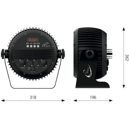 Triton Blue Q-PI1228 Aqua Meteor 336Z - PAR Wash IP65 28×12W RGBW con zoom 12°–60°, control individual de LED y conectores RE