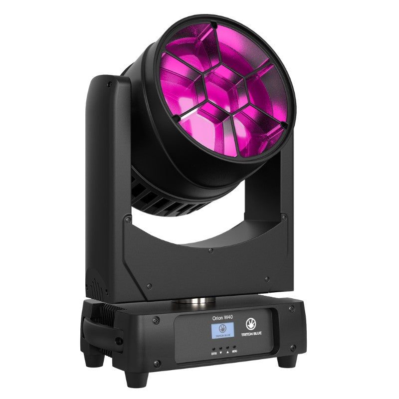 Triton Blue Q-WASH740Z (Orion W40) - Cabeza móvil wash 7 × 40 W RGBL con zoom 4°–45° y 16/20 canales DMX - Tempo Shop