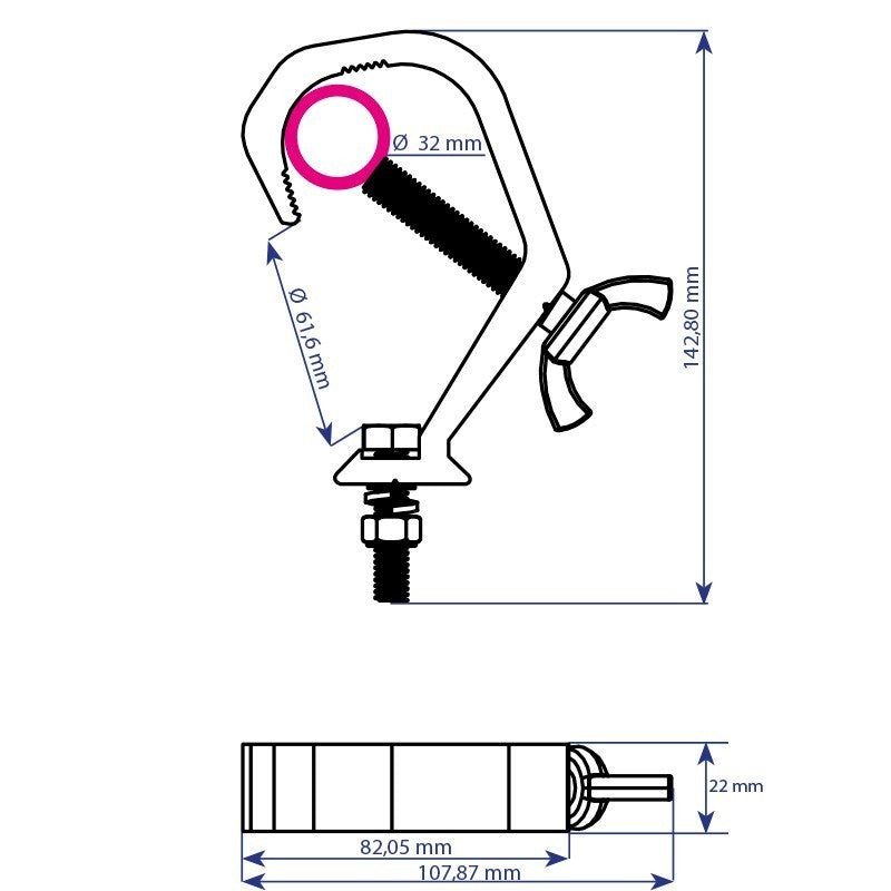 Triton Blue SA 3852 75 S - Garra de aluminio 38 a 52 mm - Tempo Shop