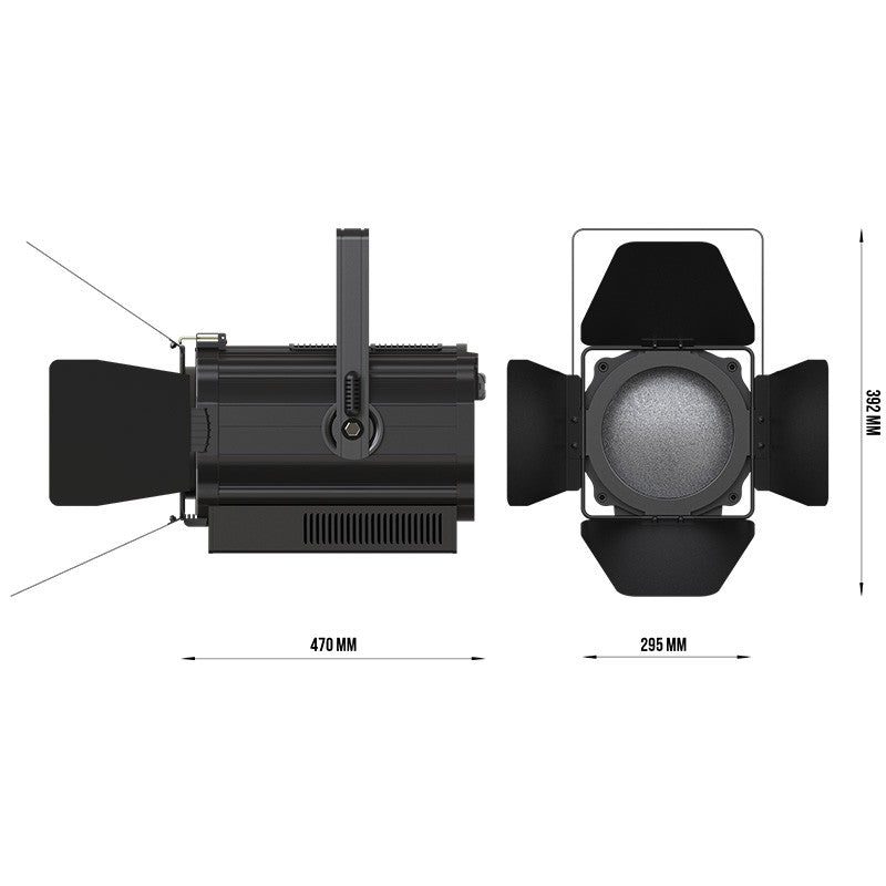 Triton Blue T160Z-PC-3200 - Proyector PC LED COB 160W 3200K con zoom motorizado (incluye visera) - Tempo Shop